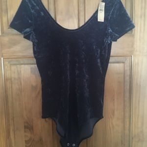 American Eagle outfitters navy velvet body suit